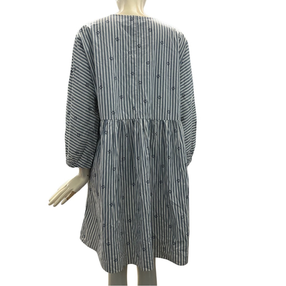 Madewell v-neck tiered mini dress coastal blue - Picture 3 of 8